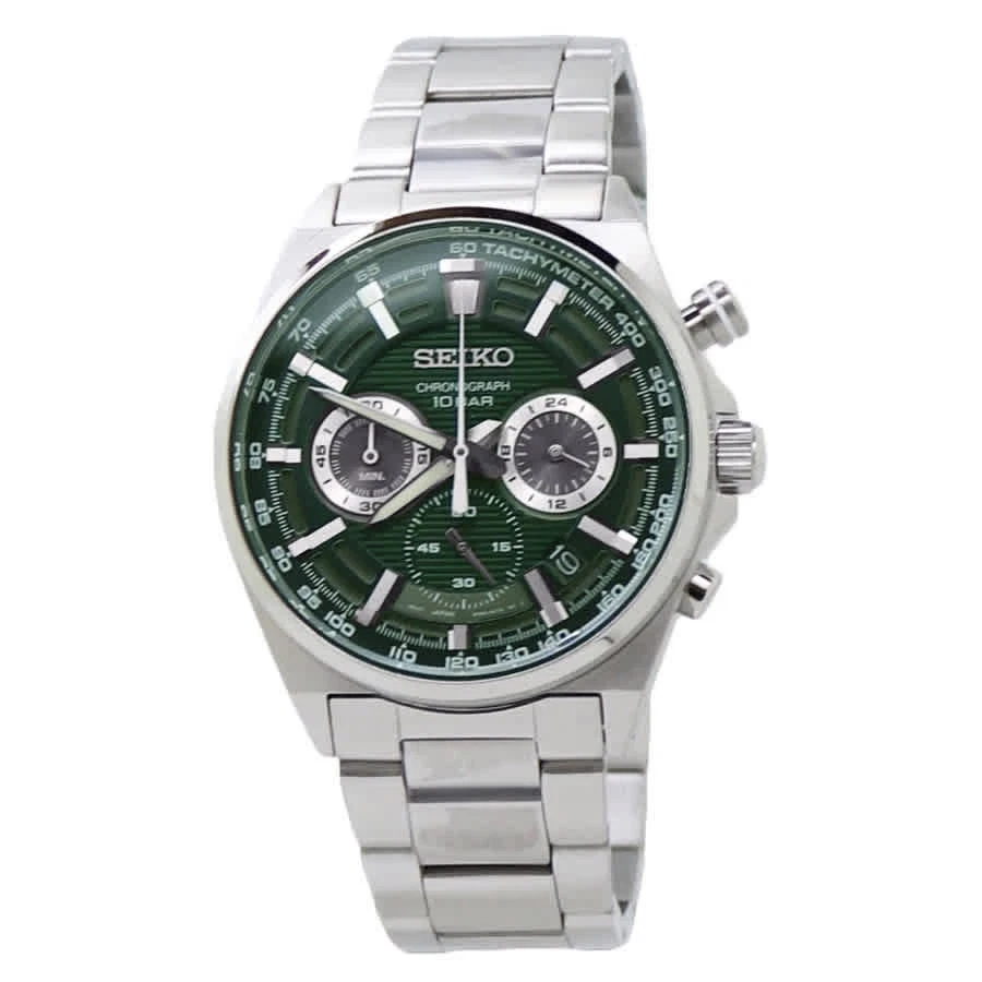 Seiko  Chronograph Quartz Green Dial Stainless Steel Men’s Watch